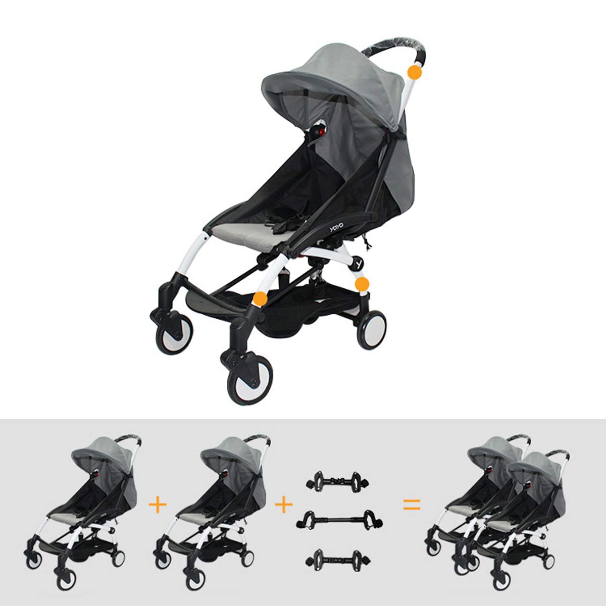 Connettori Per Passeggino Doppio Lionina | Set 3 Pezzi Per Passeggini YOYO E Modelli Simili - Foto 4