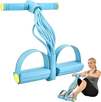 10-Tube Pedal Resistance Band with Handles - Sit Up Pull Rope for Full Body Workout, Home Gym Training, Yoga, and Pilates | Exercise Bands Resistance Tension Rope for Women & Men