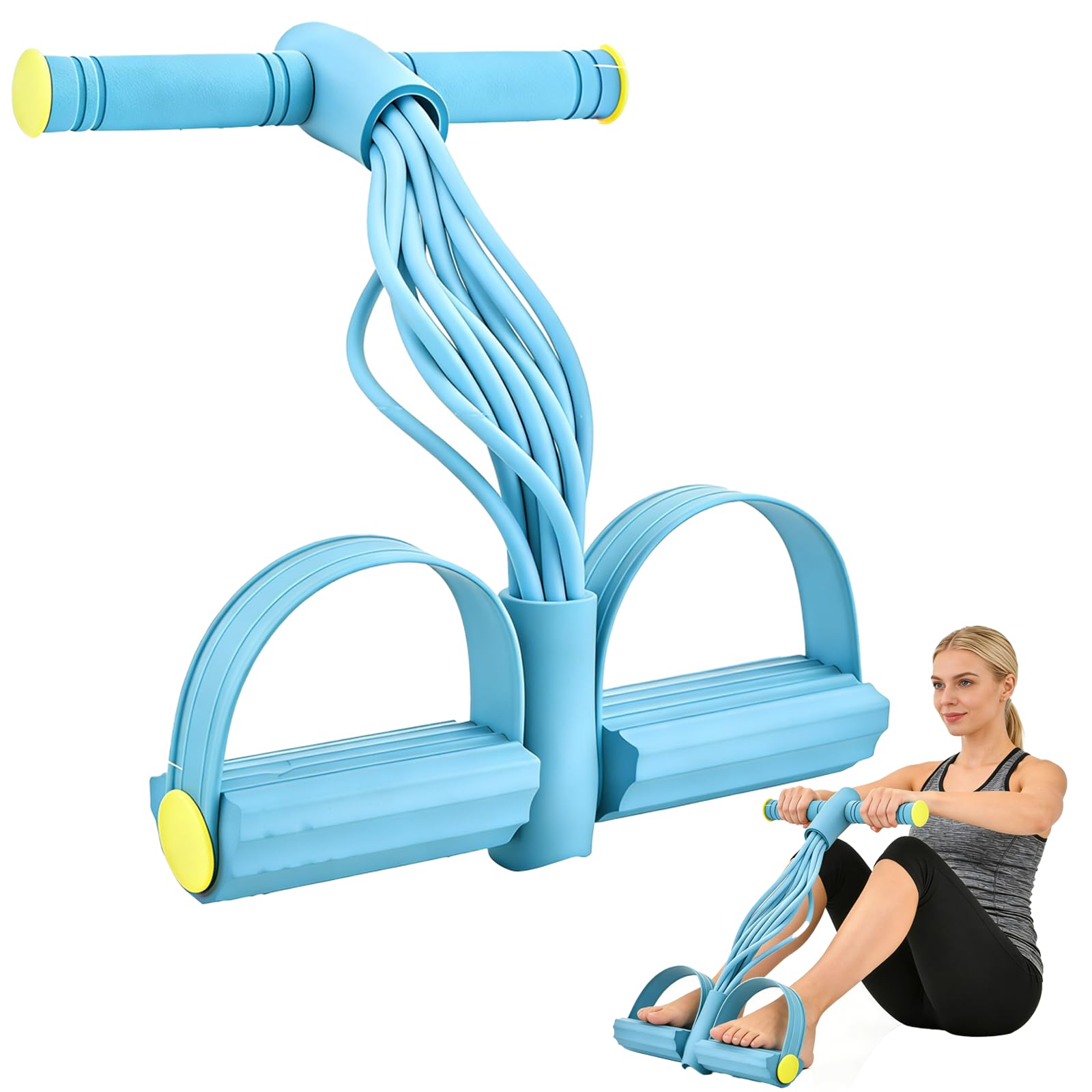 10-Tube Pedal Resistance Band with Handles - Sit Up Pull Rope for Full Body Workout, Home Gym Training, Yoga, and Pilates | Exercise Bands Resistance Tension Rope for Women & Men