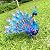 MACLARONX Metal Peacock Garden Yard Art Outdoor Statue Standing Sculpture for Backyard Lawn Patio Home Decorations, 17'' W Multi-Color, Blue-peacock
