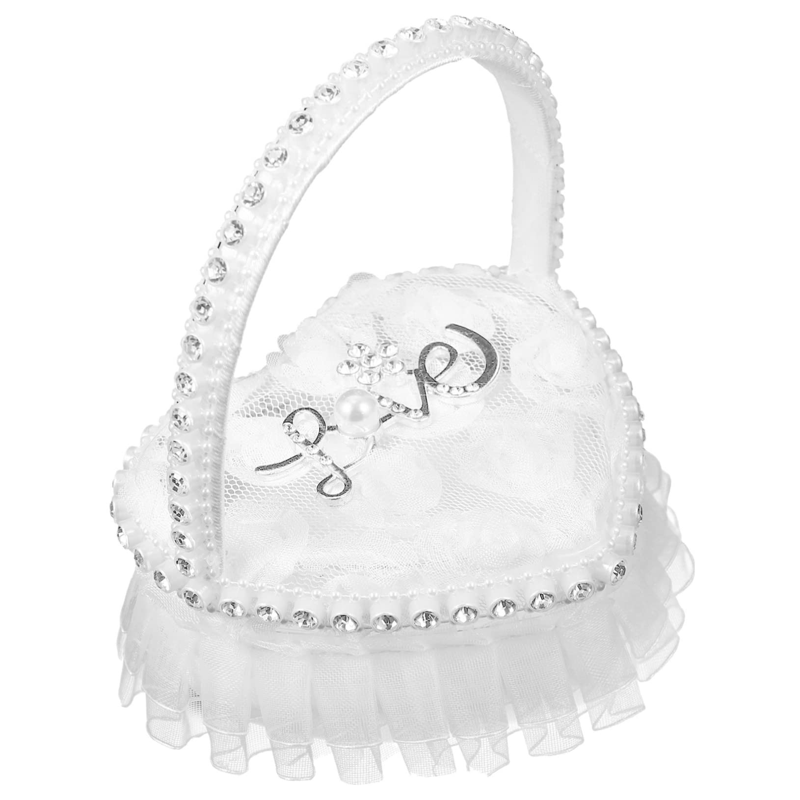 SOLUSTRE Lace Ring Holder Pillow Elegant Satin Bridal Ring Cushion for Weddings Engagements and Anniversaries Portable and Decoration for Your Special Day