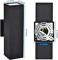 Vista 9 de Luces de pared para exteriores, luces LED RGB del anochecer al amanecer, IP56 de aluminio negro antioxidante, impermeable, montaje de pared