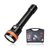D850 2500 Lumen Primary Dive Light, 6 Degrees Narrow Beam Technical Underwater Flashlight 5 Imported LED Super Bright Recreational Diving Torch with Battery Indicator, for Under Water Sport