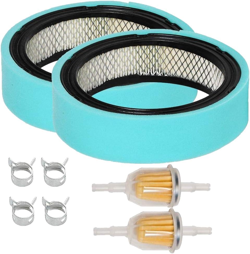 Onan 140-2628 140-1228 140-2522 140-2628-01 for Toro NN10774 John Deere AM106953 HE140-2628 Lawn Mower Air Cleaner Replacement Set (2) - Air Filter, Pre Cleaner, Fuel Filter, Clamp