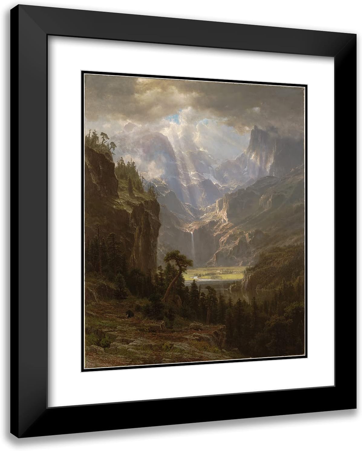 ArtDirect Albert Bierstadt 20x24 Black Modern Frame and Double Matted Museum Art Print Titled - Rocky Mountains, Lander's Peak (1863)