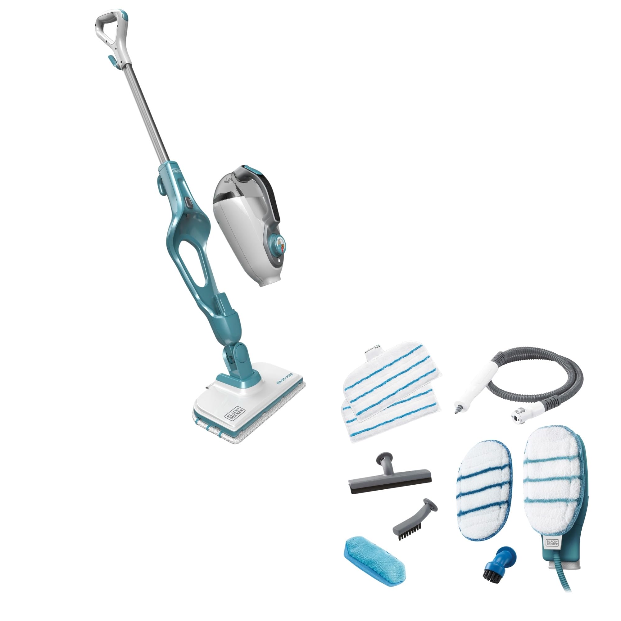 Black and Decker - Nettoyeur vapeur balai 9 1 avec nettoyeur à main gant Steamitt 1300W F