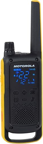 Miniatura 2 de Motorola Talkabout T475 Radio bidireccional Paquete de 4 Walkie Talkies NegroAmarillo 22 canales PTT Estuche de transporte
