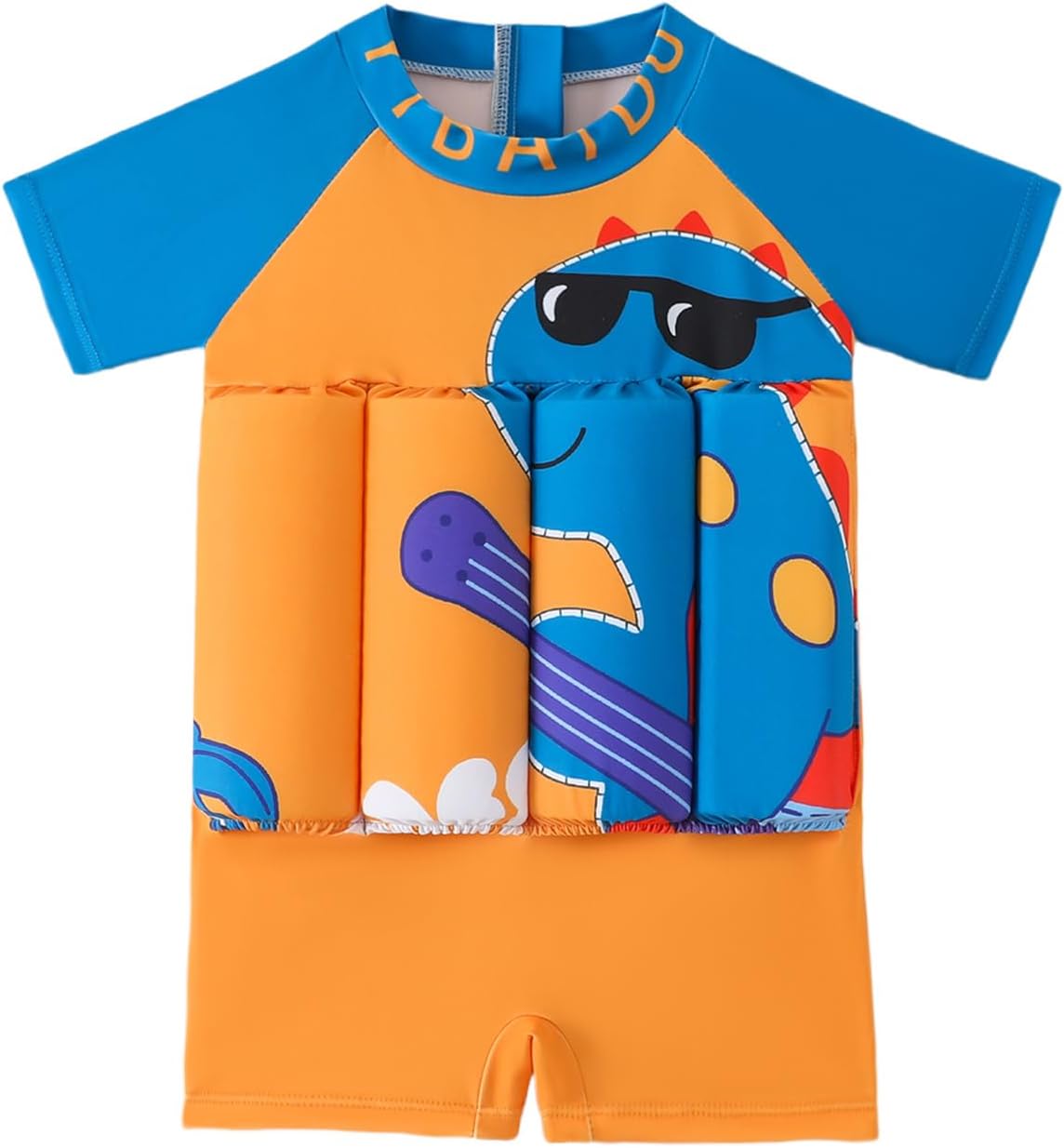Toddler Floatation Swimsuit Boys 1-6T, One Piece Float Suit with Built-in Floats, UPF 50+ Floating Bathing Suit