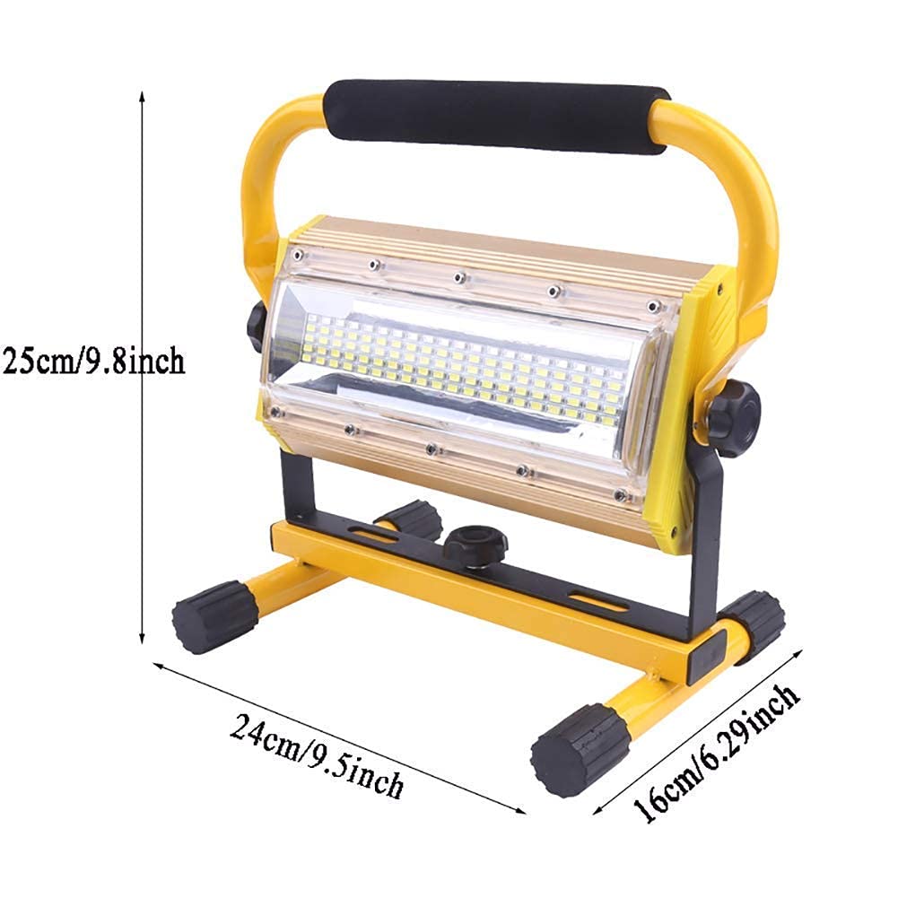Luce di inondazione Portatile a LED da 100 W 100 LED 8000LM, Lampada da Lavoro Ricaricabile, [100 LED, equivalente a 1000 W] Lampada da Cantiere Impermeabile, Durata della Batteria Continua per 5 Ore