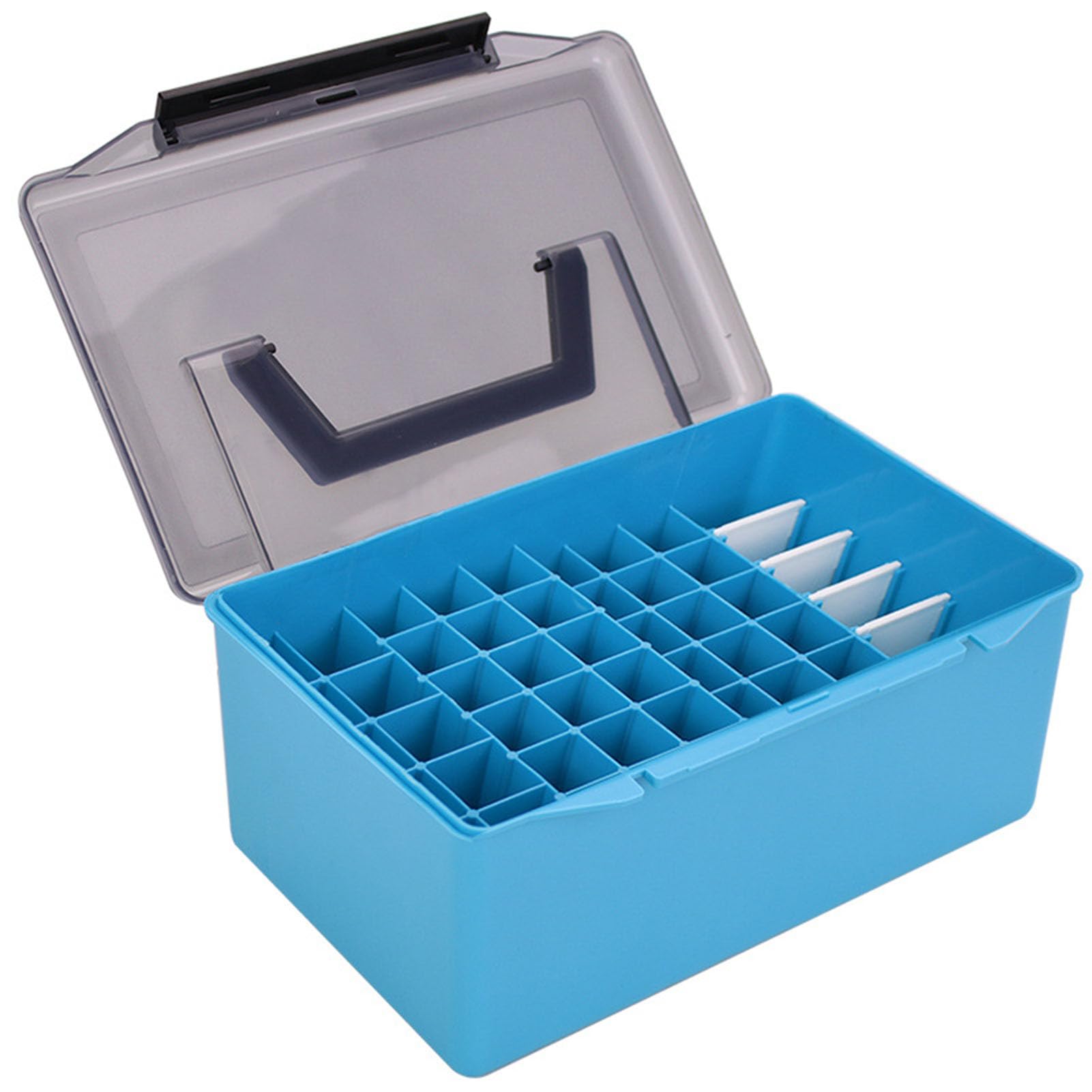 Boîte à appâts de pêche Portable Bleue - Organisateur de Rangement à Compartiments réglables pour pêcheurs en Eau Douce/salée