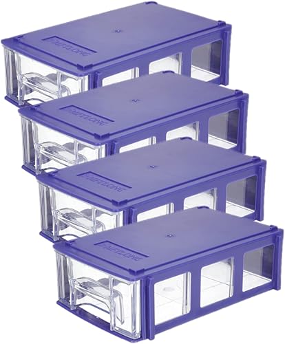 Cabilock Caja de almacenamiento de 12 cajones apilables para refrigerador, contenedores organizadores de oficina, escritorio, organizador de
