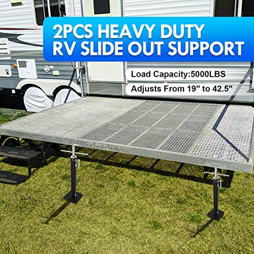 Image of Heavy Duty RV Slide Out Support - Adjusts from 19 inch to 42 inch, 5000 lbs Capacity Each, Set of 2 | Heavy-duty RV slide out stabilizer jacks with 5,000 lbs capacity per support. Adjustable height from 19 inch to 42 inch. Set of 2.