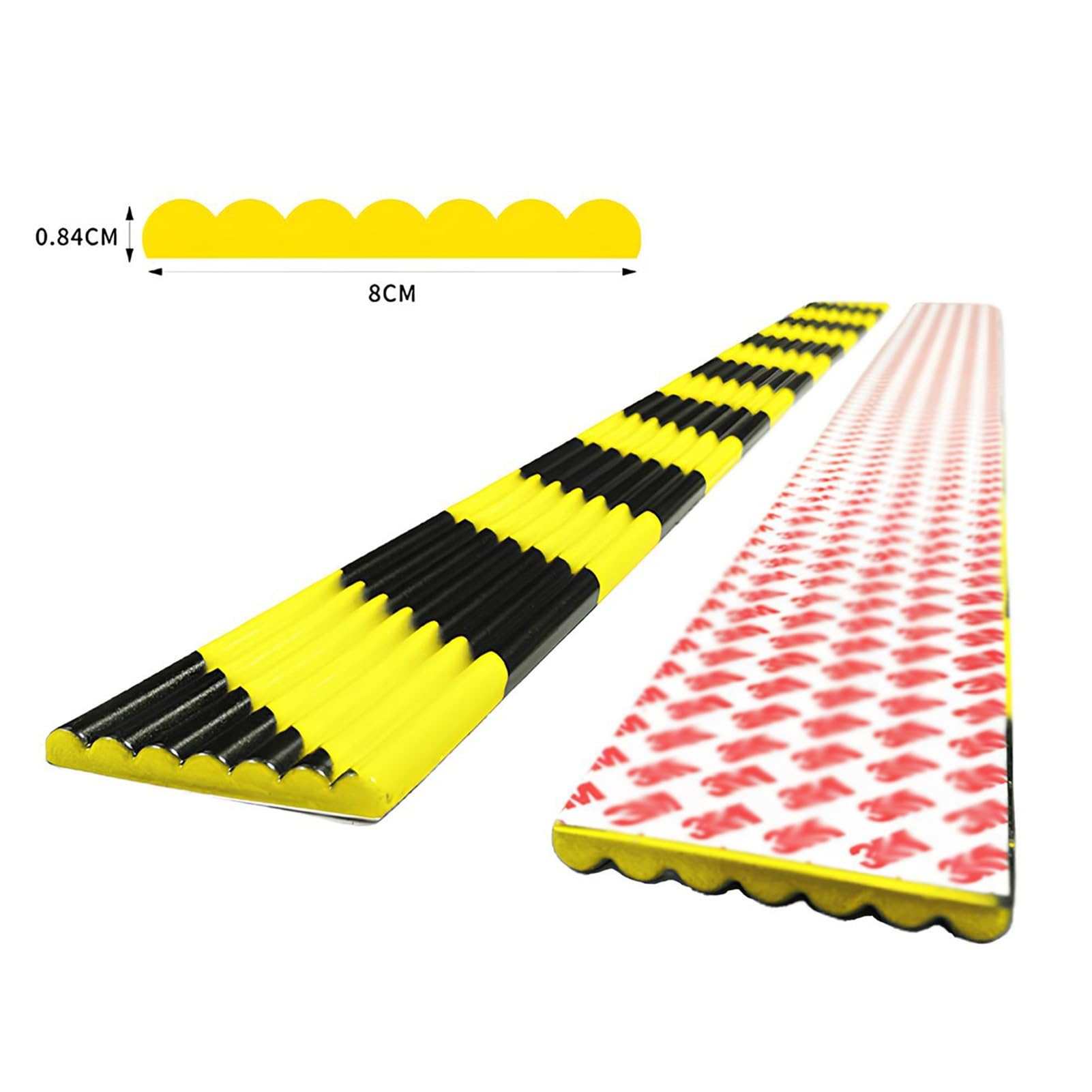 Protector De Bordes Ondulado De Espuma De Poliuretano De 39" | Corner Protection, Tira Protectora De Esquinas Industrial Autoadhesiva Con Franjas Amarillas Y Negras(W-shape 0.8cm,2PCS)