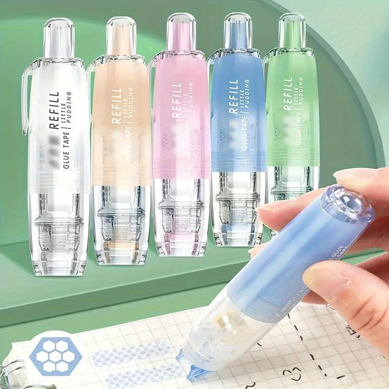 SHOPONIL 1Pc Double Sided Glue Pen Tape Runner 5Mx6MM, Gum Pen Adhesive Tape Roller Refills, Glue Tape Roller Refills for Scrapbooking Card Making Handicraft Diy Accessories-image-10