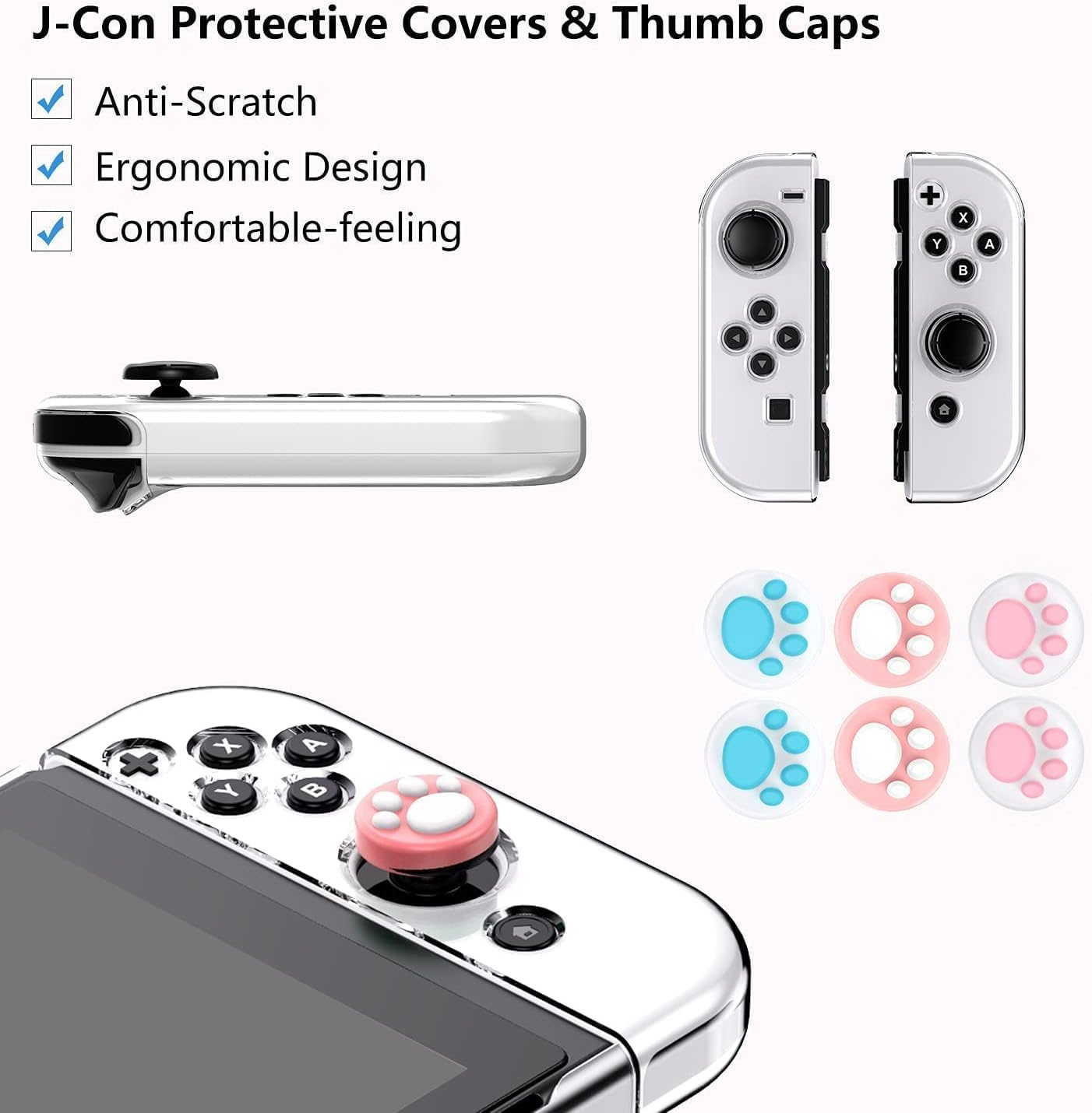 Switch OLED Accessories Bundle, 18 in 1 Accessories Kit Includes Switch Carrying Case, Protective Case Cover for Console & J-Con, Screen Protector, Adjustable Stand, Switch Game Case and More