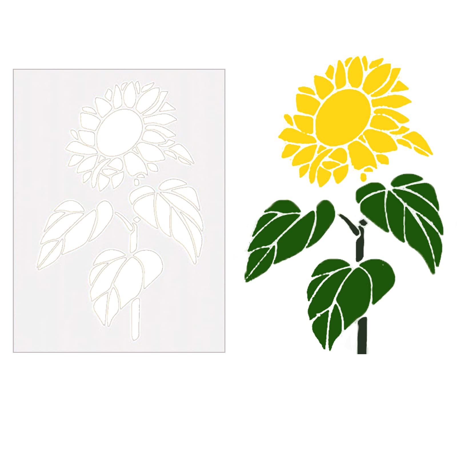 Sonnenblumen-Schablone 15,2x22,9cm - Wiederverwendbare Malvorlage Für Holz, Stoff & Wände