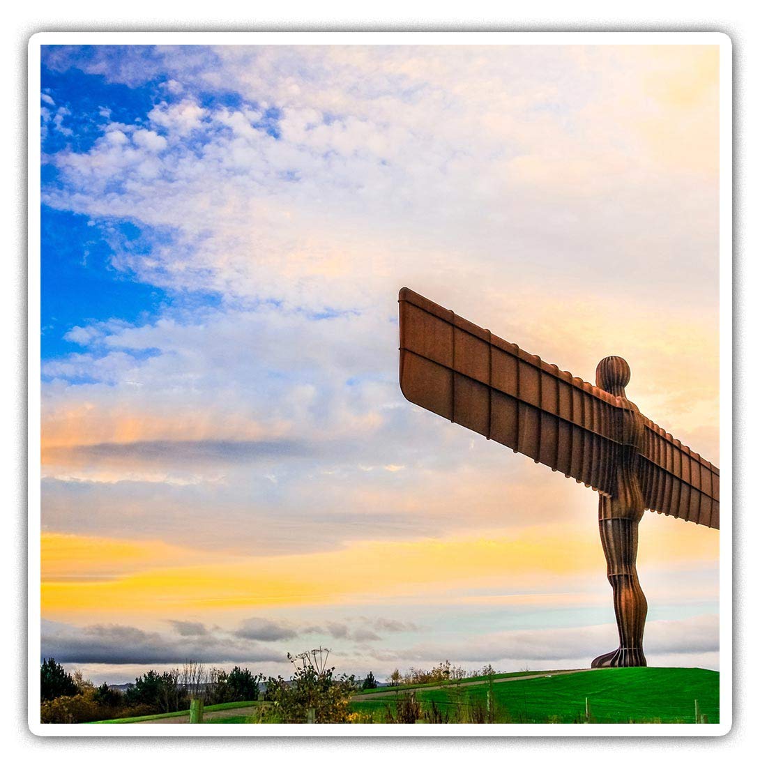 Destination Vinyl Ltd Multi 2 X Square 10Cm Vinyl Stickers - Angel Of The North Newcastle England Uk 24297