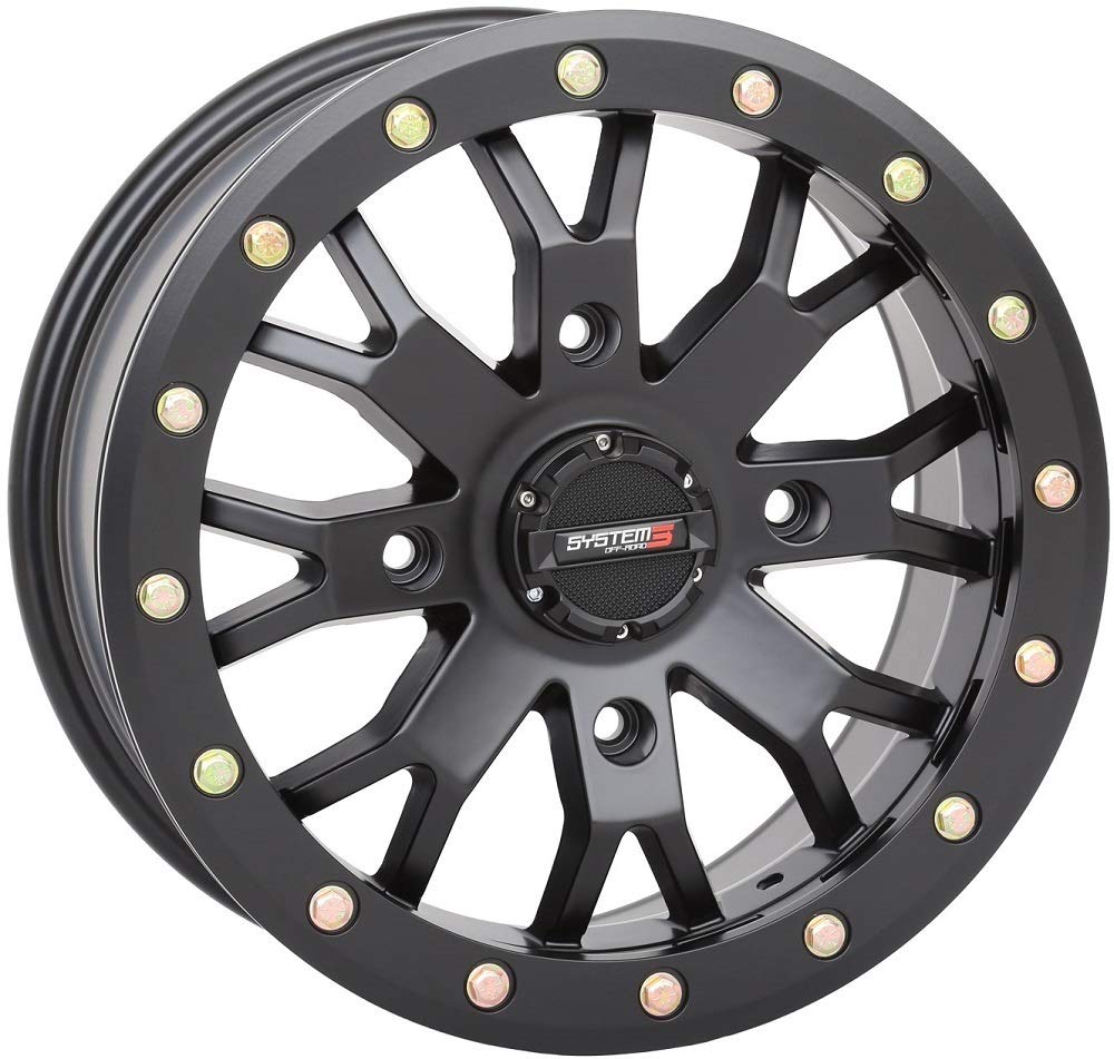 System 3 SB-4 Beadlock 15x7 ATV/UTV Wheel - Matte Black (4/156) 4+3 [15S3-3157]