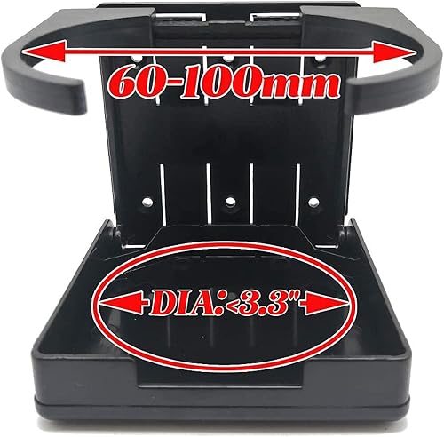 Miniatura 3 de 3 soportes plegables ajustables para bebidas con tornillos, portavasos plegables para automóvil, camión, barco, furgoneta (negro)