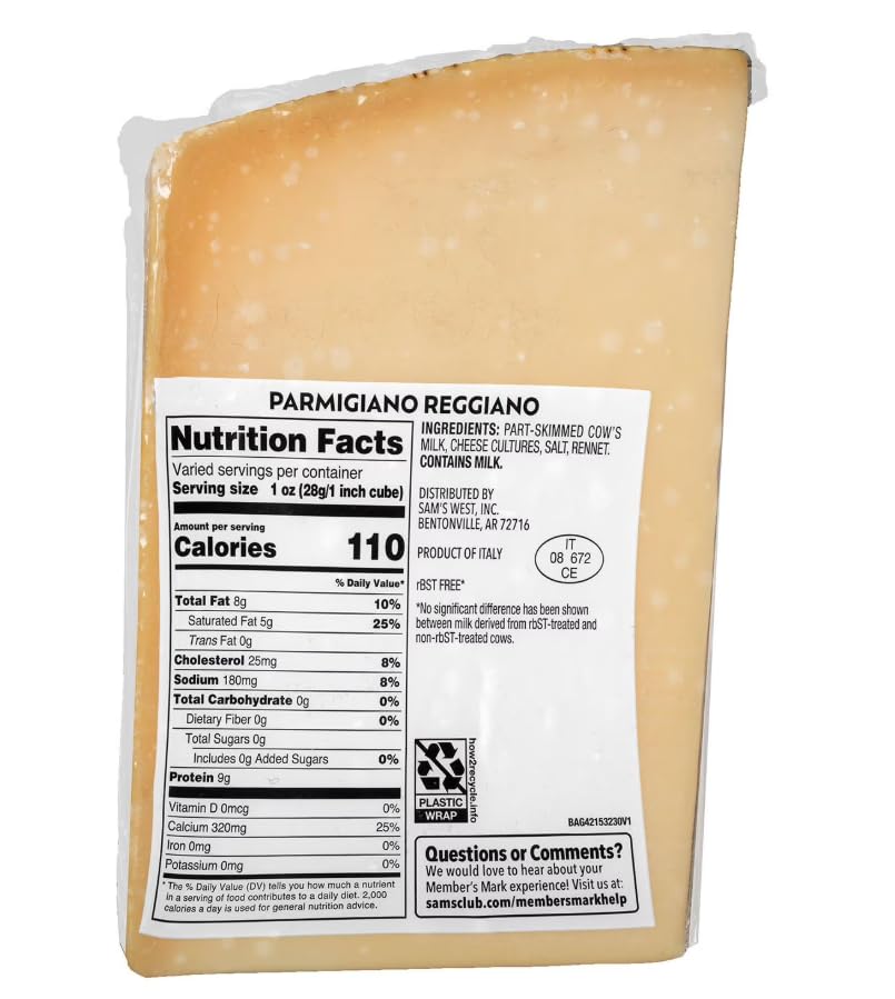 Parmigiano Reggiano by Argitoni, Parmigiano Reggiano Cheese DOP, Top Grade Italian Cheese, 20 Months Aged, Latteria Soresina, Imported from Italy, Vacuum sealed, 2 pound