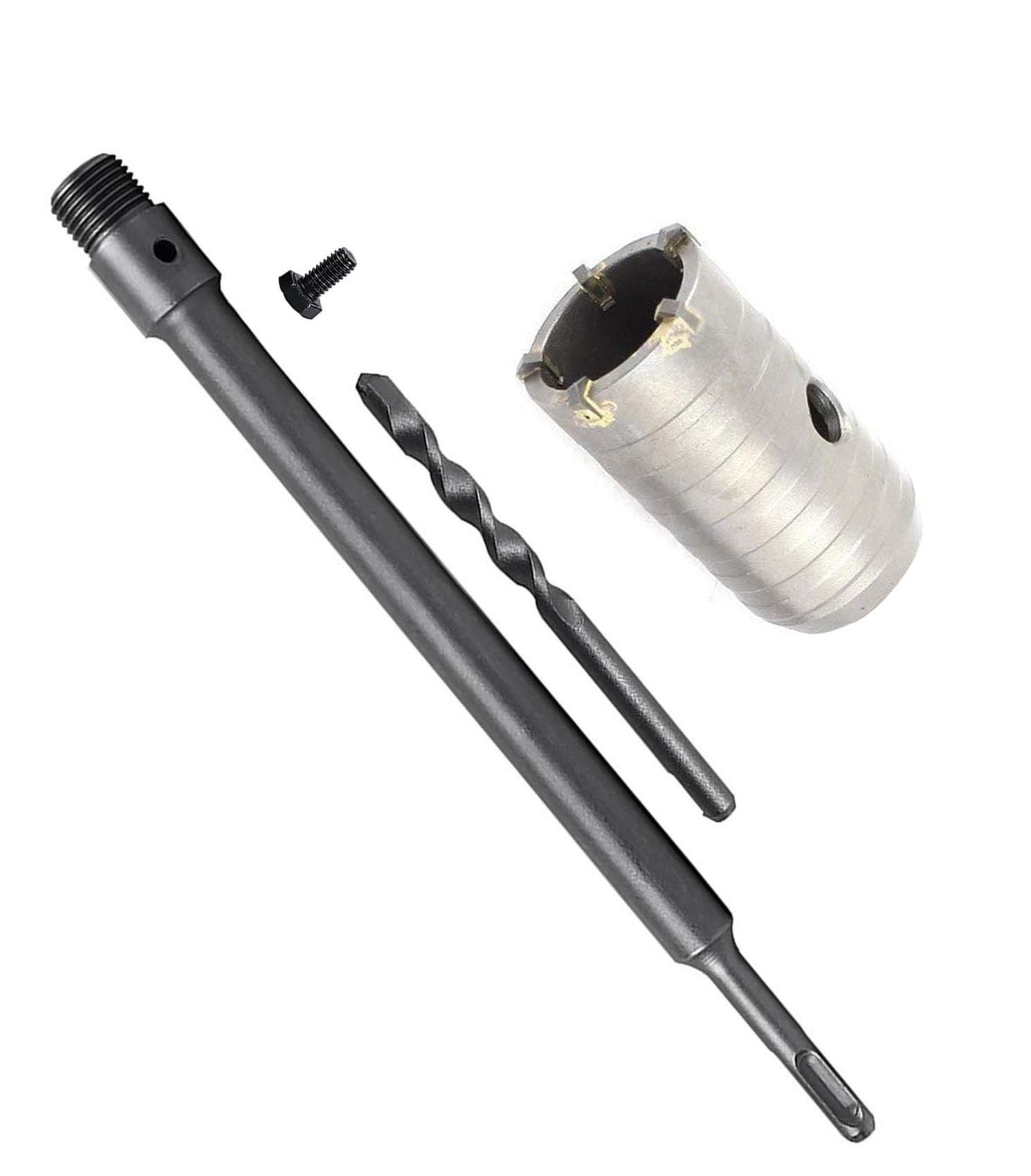 Inditrust Concrete Cement Stone Wall Hole Saw & 350mm Round Rod SDS Plus Shank for Concrete, Cement, Wall & Hole Saw Cutter (40mm hole saw 350mm rod)-image-49