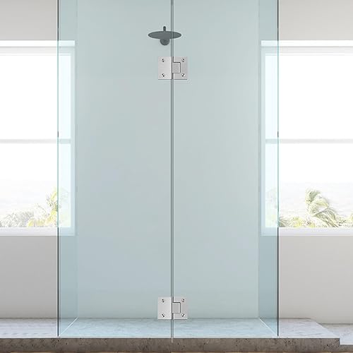 Miniatura 64 de Alise Bisagras de puerta de ducha de vidrio, Bisagras de puerta de ducha de 180 grados para puertas de vidrio,Bisagras de gabinete de acero Cromo
