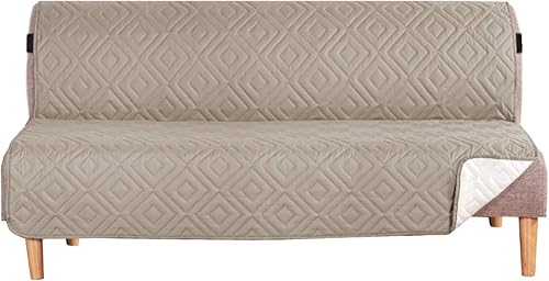 H.VERSAILTEX Funda reversible para sofá futón, protector de muebles, resistente al agua, 2 pulgadas de ancho, correas elásticas para sofá cama,