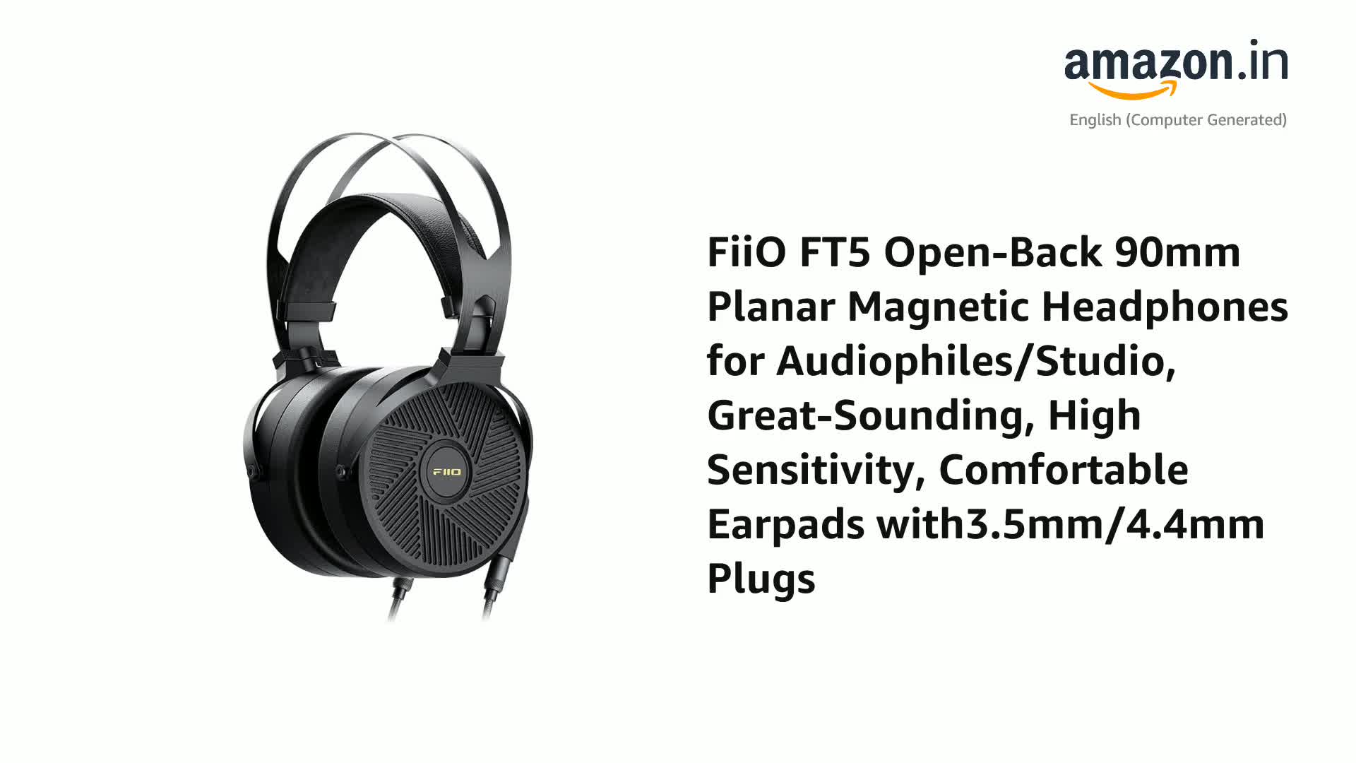 FiiO FT5 Open-Back 90mm Planar Magnetic Headphones for Audiophiles
