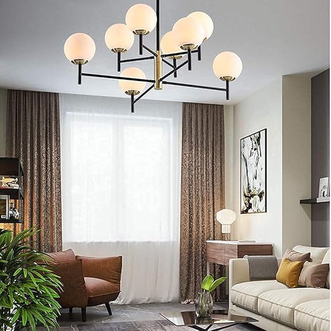 WHLMYH Kroonluchter Sputnik Licht, Plafondlamp, Industriële Armatuur Voor Keuken Eetkamer Woonkamer Foyer Hanglamp, Gouden, 8 Lichten/Gouden/6 Lichten photo 2