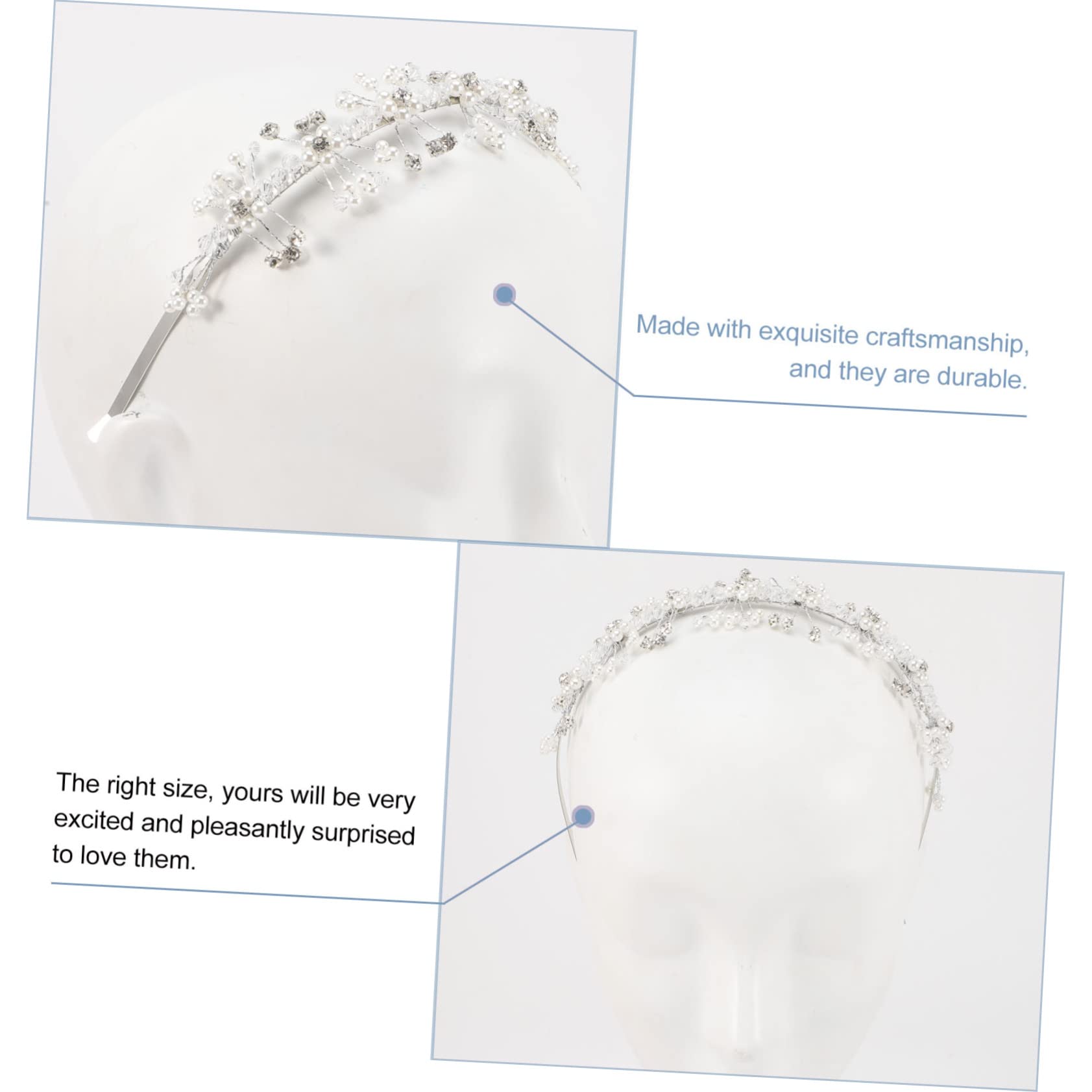 MAGICLULU 3piezas Diadema De Perlas Para Accesorios De Cabello Elegantes Para Bodas y Fotografía Para Cumpleaños y Especiales