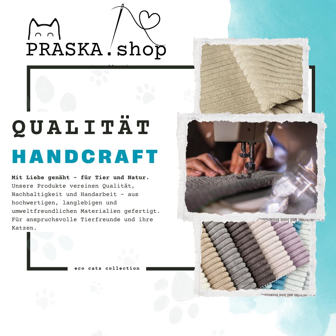 PRASKA Alfombrilla para perros o gatos grandes y pequeños, redonda, diámetro de 55 cm, cama para gatos, manta para gatos