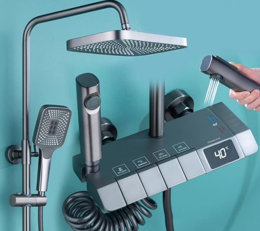 ProssimaGen luxurius Digital Piano Shower Set with LED/Bathroom Shower Set/Hot and Cold Mixer Thermostatic Shower System With Hand Shower/Water Fall Spout/Hand Shower,Shower System,Shower Panel (B0D6KQ4GW6) Amazon Price History, Amazon Price Tracker