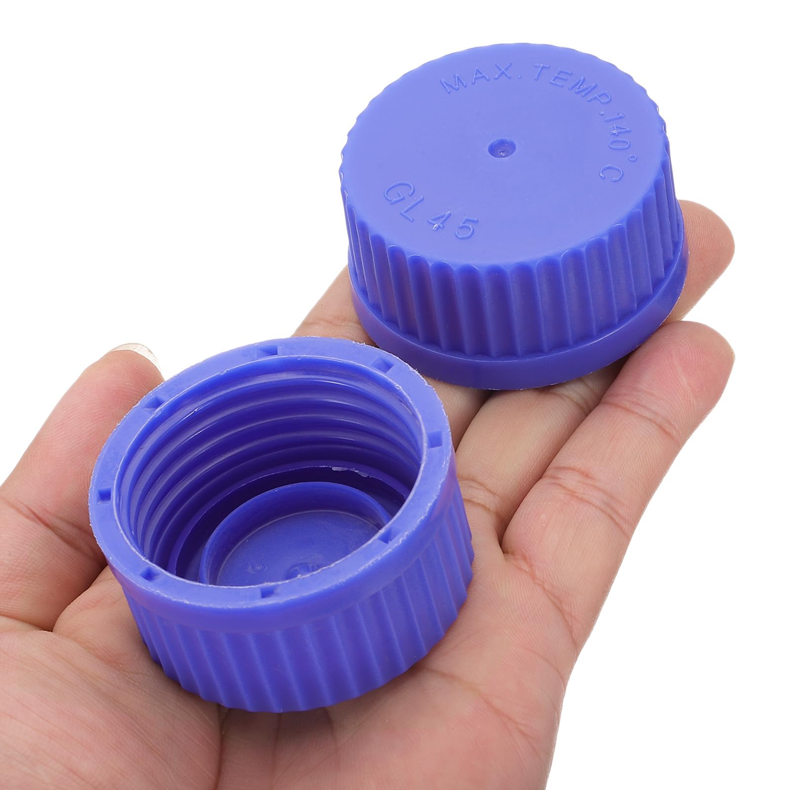 PATIKIL 10 tappi a vite GL45, 45 mm, in polipropilene, con tappo a vite, per bottiglie GL45, in vetro, blu