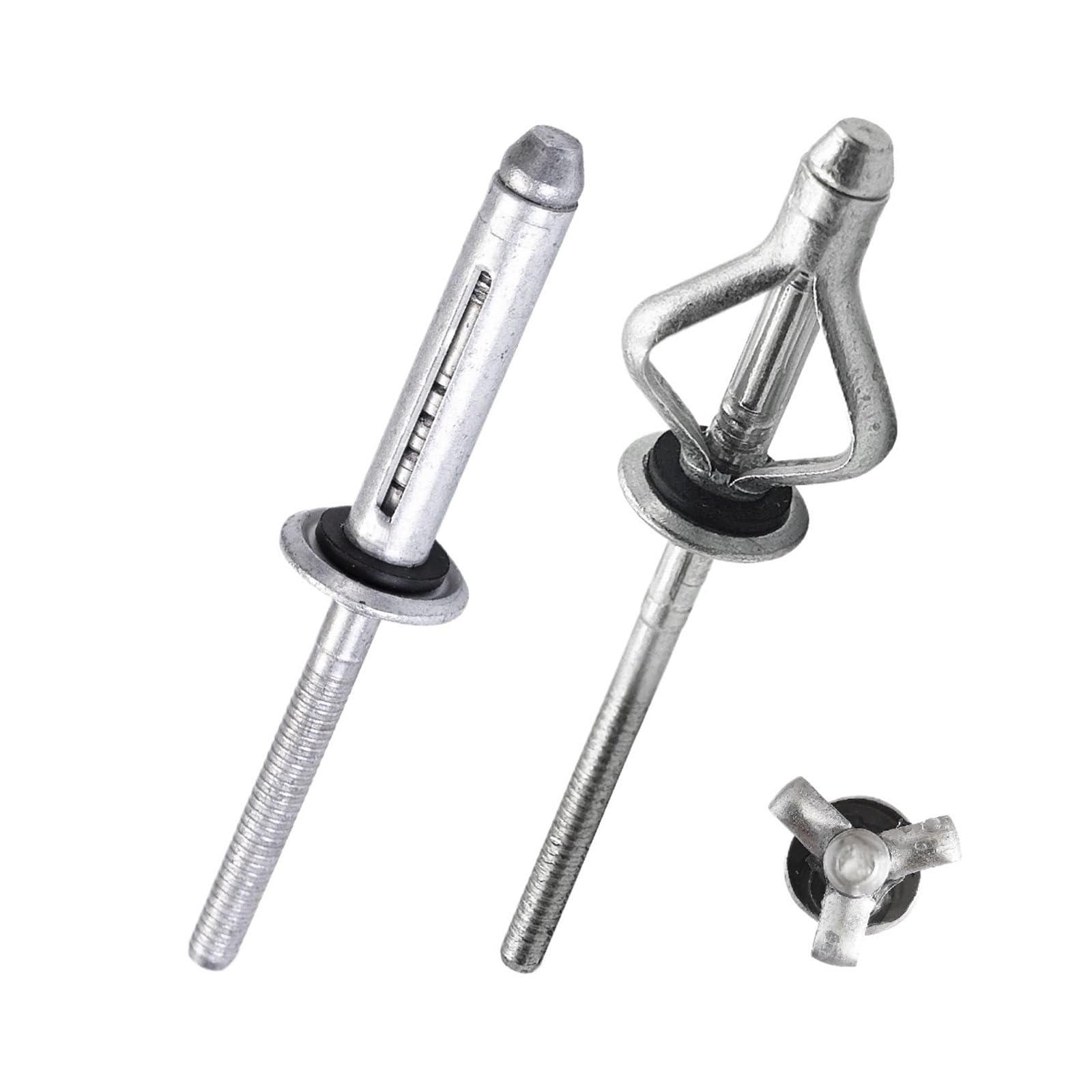 LWYLY 20/50Pcs Waterproof Tri Fold Rivets,Aluminum Alloy Folding Blind Rivets with Sealing Washer O-Ring,Tri-Grip Exploding Pop Rivets(50Pcs,6.4x20mm)
