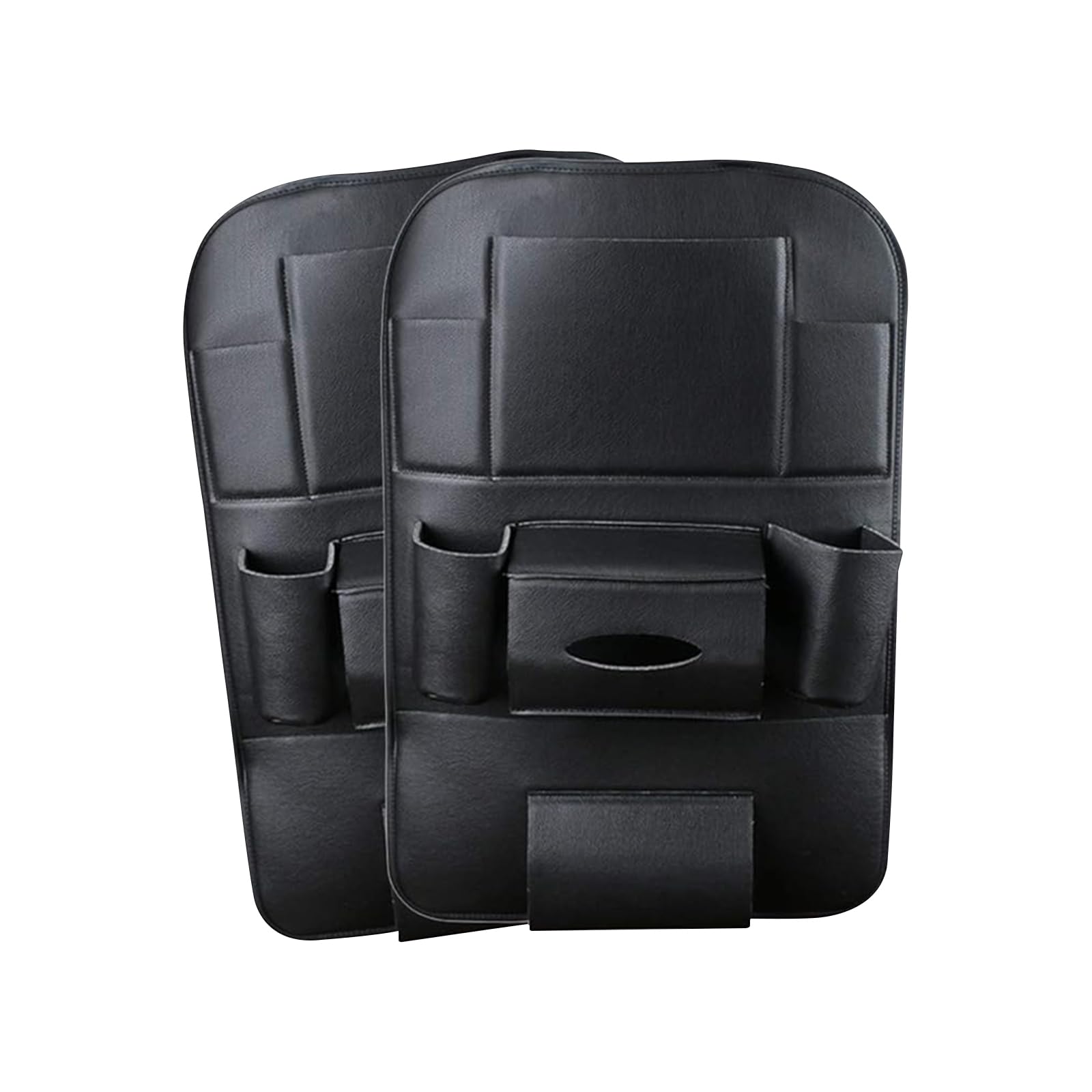 Ergocar 2 Paquetes de Pu Organizadores de Coches de Cuero, Cubierta Protectora para el Asiento Trasero, Estera de Protección para el Auto Asiento Trasero para el Automóvil - Negro