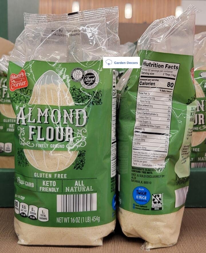 Miniatura 2 de Baker's Corner Harina de almendras finamente molida apta para gluten, apta para dieta cetogénica, totalmente natural, 16 onzas, 16.01 oz (dos bolsas)