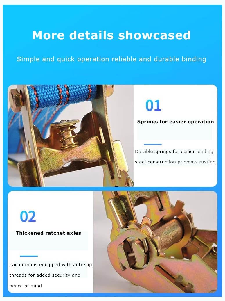 Cinghia A Cricchetto - Cinghie Di Tensione Con Cricchetto 4 X 2000 Kg 6 M Cinghie Di Fissaggio Ratchet Tie Downs Cinghie Di Tensione Per Trasporto Merce(W1mm/0.04in,L9m/354in)