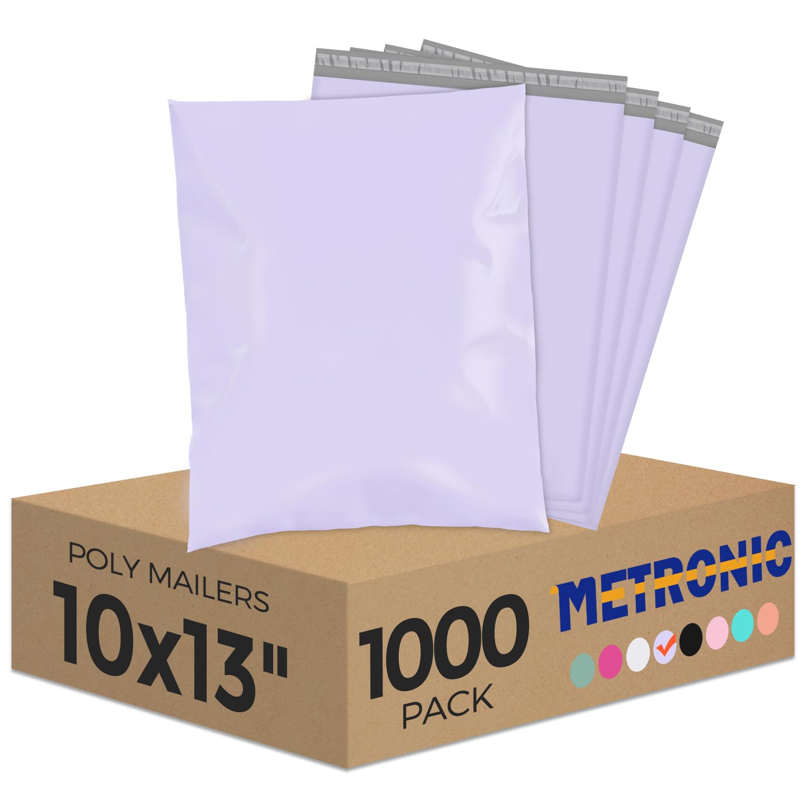 Metronic Poly Mailers 10x13 1000 Pack, Shipping Bags Bulk for Small Business, Waterproof Weather Resistant &amp; Tear Resistant Durable Self Seal Mailing Envelopes Packaging bags for Clothing,Lilac Purple