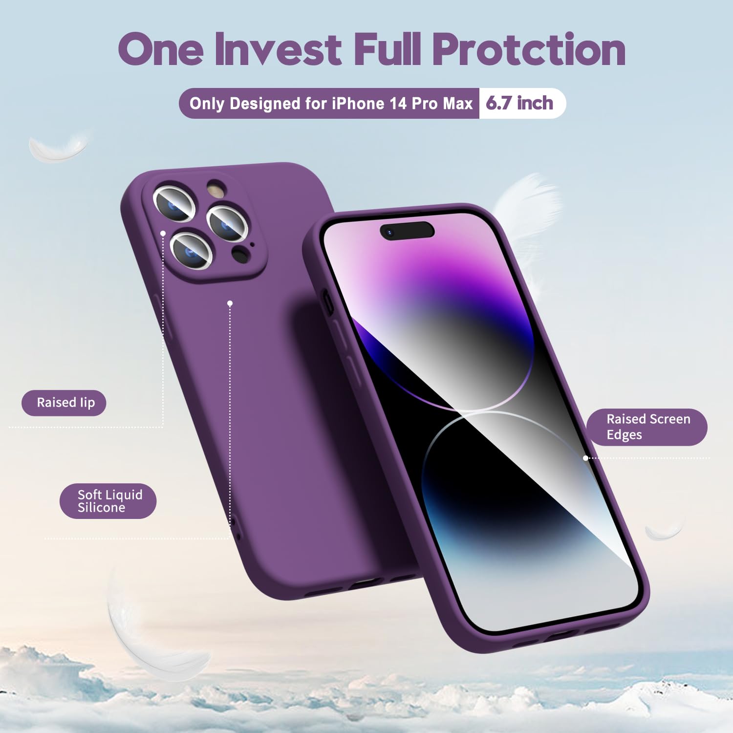 oakxco for iPhone 16 Pro Max Case Liquid Silicone, Soft Rubber Gel Elegant Aesthetic Basic Simple Cover, Cute Thin Slim TPU Matte Solid Color Plain Smooth Case for Women Girl, Light Pink — view 788