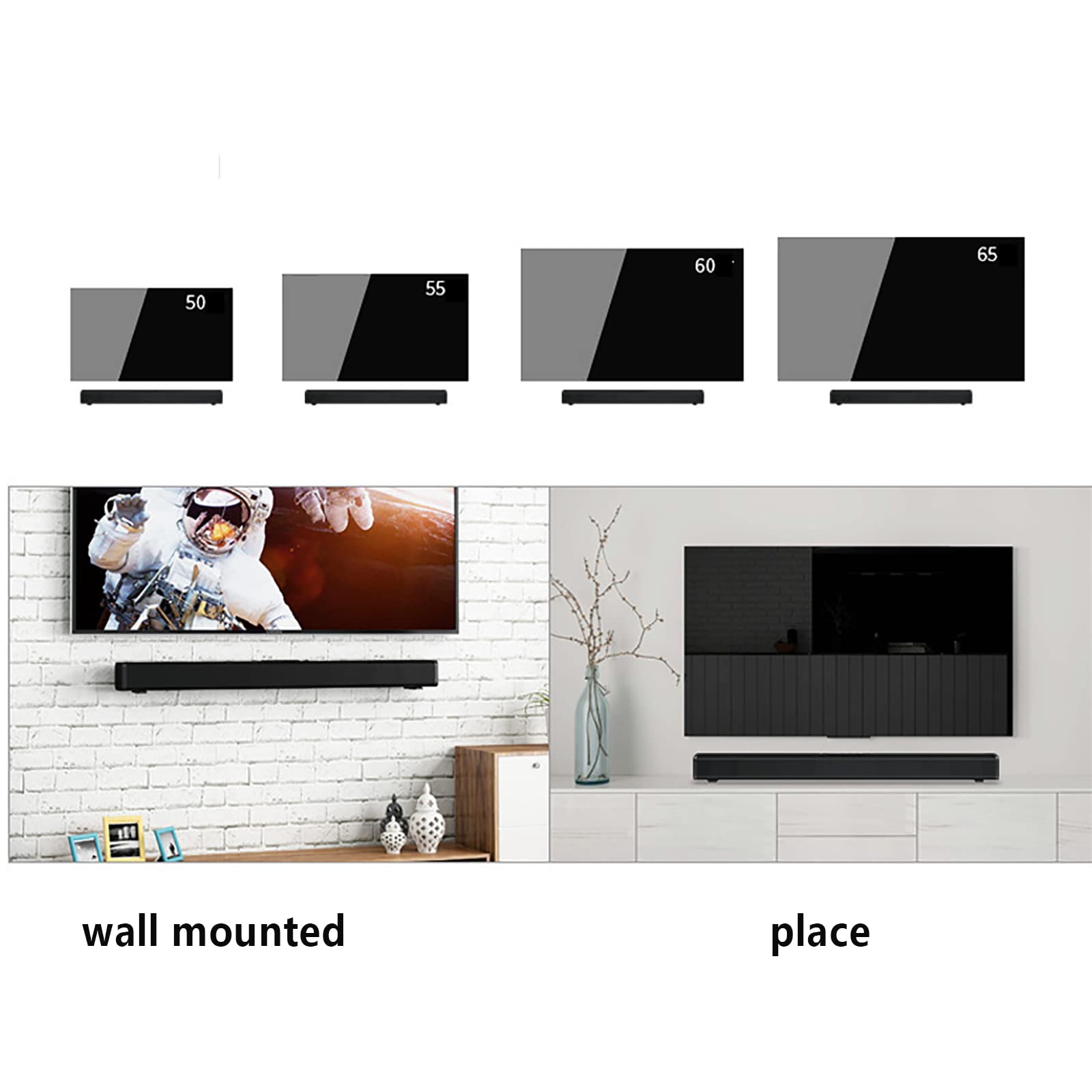 Barra de Sonido con subwoofer Integrado, Mini Barras de Sonido para TV con subwoofer Integrado, Barra de Sonido de TV con Cable e inalámbrico Bluetooth 5.0, Compatible con Asistente de Voz