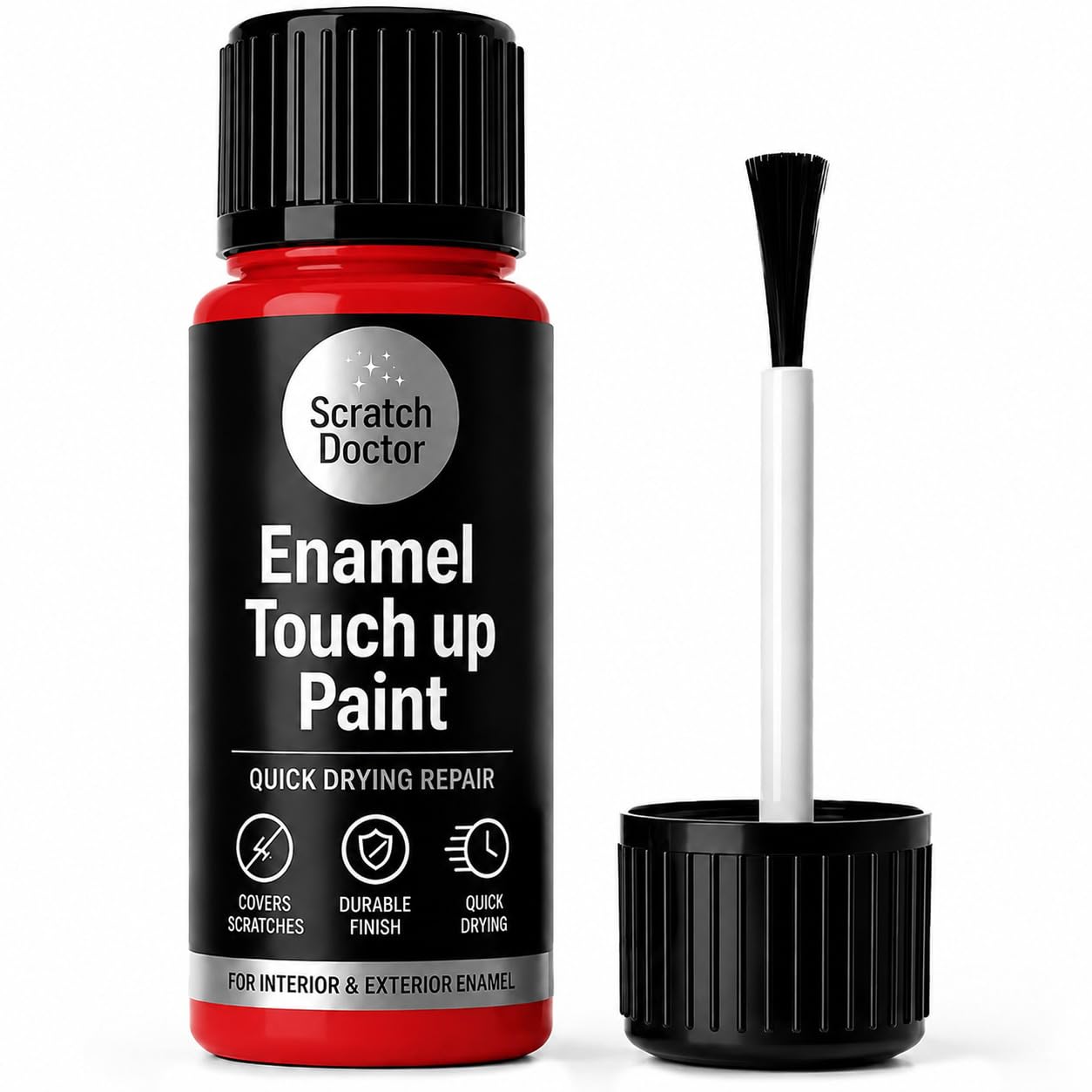 The Scratch Doctor Enamel Touch Up Paint Red 15ml | Quick Dry Repair Paint for Baths Sinks Fridges Ovens Radiators & Kitchen Appliances | Fix Chips & Scratches on Enamel Ceramic & Metal