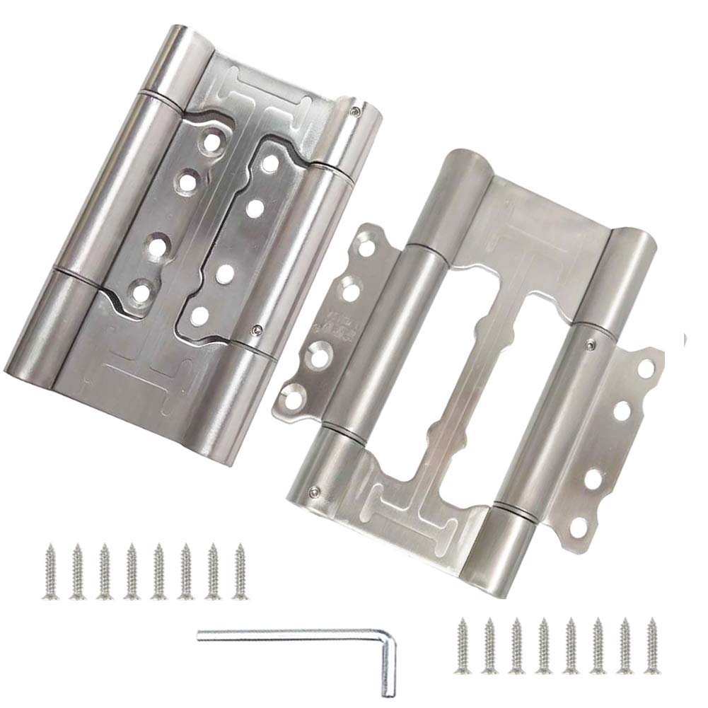 2 Pack Double Action Spring Hinges Heavy Duty Adjustable Self Closing