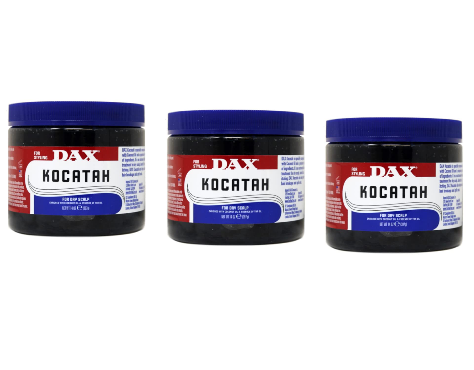 Dax Kocatah Dry Scalp Relief 14 oz ( Pack of 3)