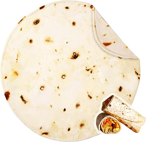 Miniatura 1 de Bnuitland Manta de tortilla de burritos, manta de regalo gigante de doble cara de 300 GSM con bolsa de burrito, manta realista súper suave de comida
