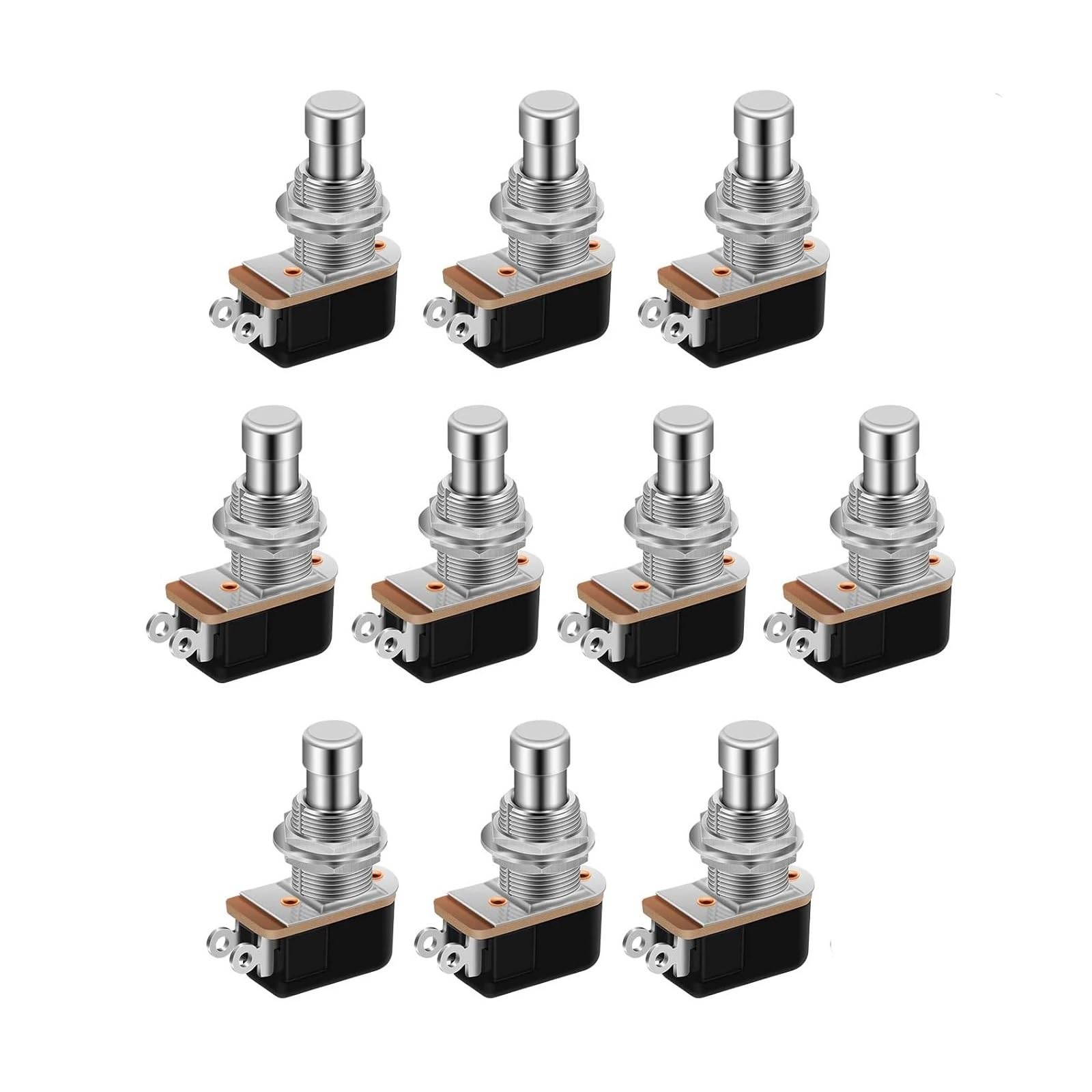 Jioyung White Eufeifeiegds 10Pcs Spst Momentary Soft Touch Foot Switch Normally Open 2 Pin Stomp Box Push Button Footswitch For Guitar Effect Wefeiegds