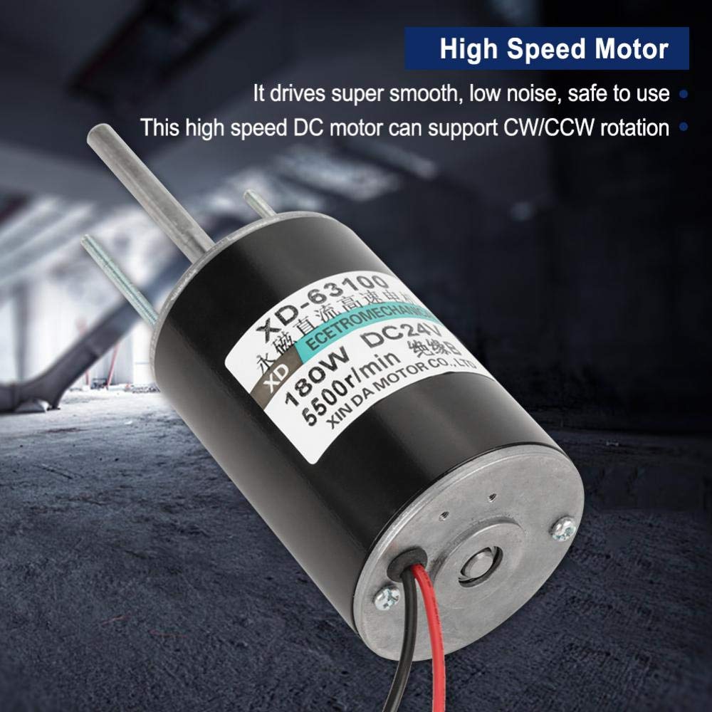 12 / 24V 150W de alta velocidad CW/CCW Imán permanente DC Motor para generador de bricolaje(5500RPM(24V))