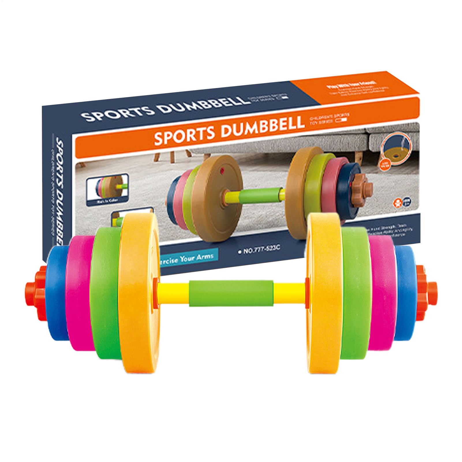 Spielzeughantel – Verstellbares Gewichtheber-Set für Kinder, sportliches Körpertrainingsspielzeug | Leichte Hantel zum spielerischen Krafttraining im Garten, lustiges Fitnessgerät für Mädchen und Jung