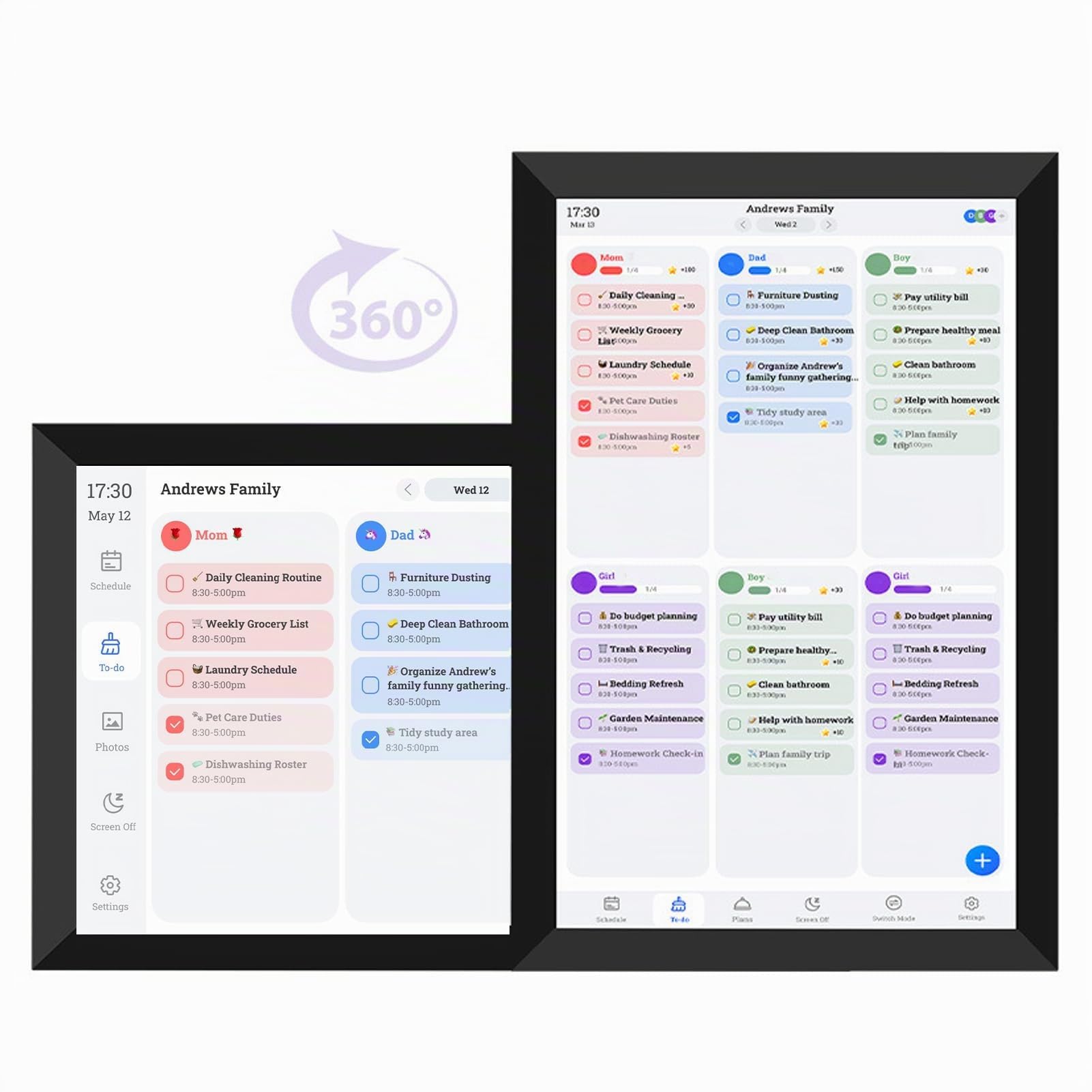 Denash 10.1 in Calendario Digitale Intelligente e Pianificatore HD Touchscreen Smart Calendar con Piani per la Tabella delle Faccende, il Family Office, il Supporto per, Calendar,