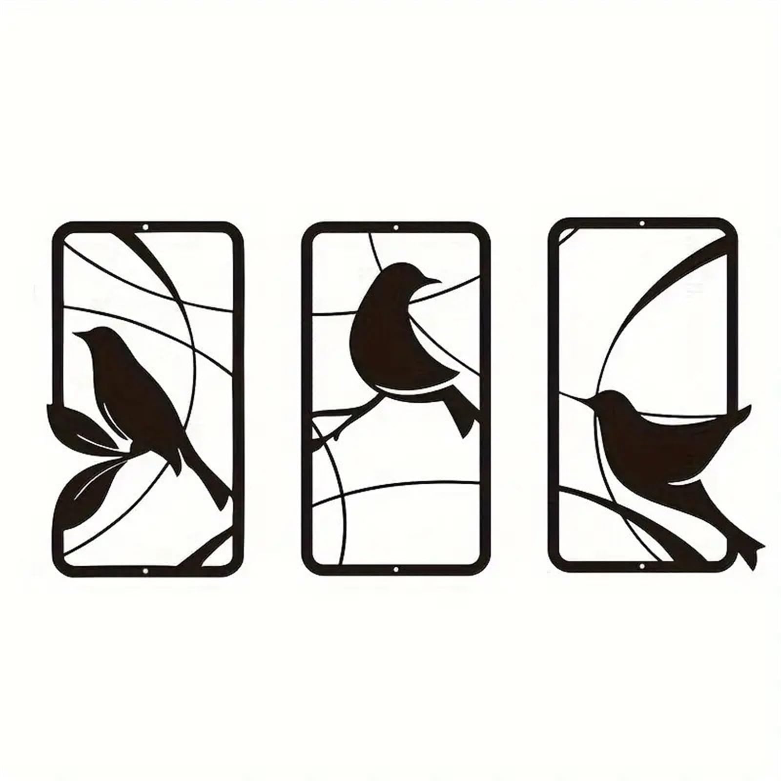 Decorazione artistica da parete in metallo, 3 pezzi, scultura decorativa, decorazione da parete nera per cucina, patio, soggiorno, camera da letto, bagno, decorazione unica per la casa con motivo di