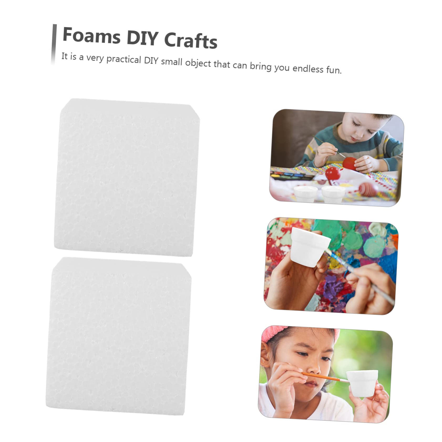 LALAFINA 2 Sätze Schaumbausteinmodell Bastelschaum Schaumwürfel Für Handwerk Quadrate Schaumstoffwürfel Basteln Block Schaumstoffblöcke Schäume DIY Handwerk Poly-Drache Weiß 20 Stück * 2